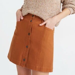 Madewell Button Front Mini Skirt
